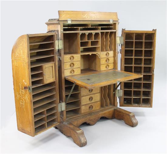 A large American aesthetic style Wooton desk, W.3ft